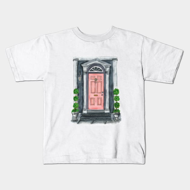 Pink Door Front Kids T-Shirt by CasValli